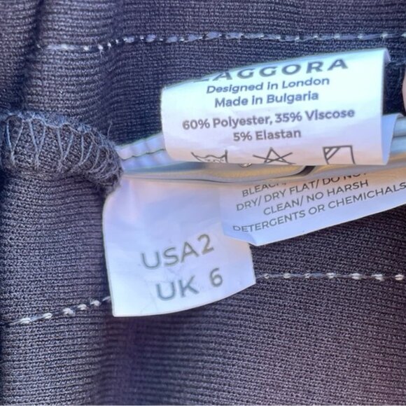 Zaggora Activewear Pull-on High Rise Straight Leg Pants with Tuxedo Stripe Sz 2 - Picture 7 of 9